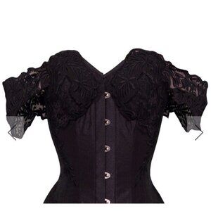 Black Corset-Story Lot Of 2 Size L/XL 38 Form Fitting Bust Lifting And Cute